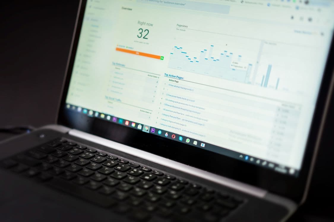 Business operations dashboard displayed on a widescreen monitor