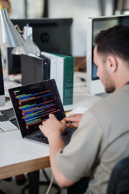 Custom web application interface on a laptop screen